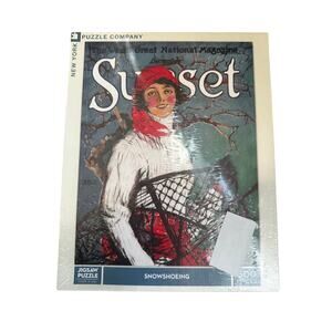 New York Puzzle Company Sunset “Snowshoeing” 500 Piece Jigsaw Puzzle Sealed NIB